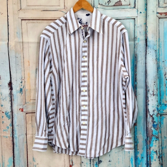 Robert Graham Flip Cuff Striped Shirt